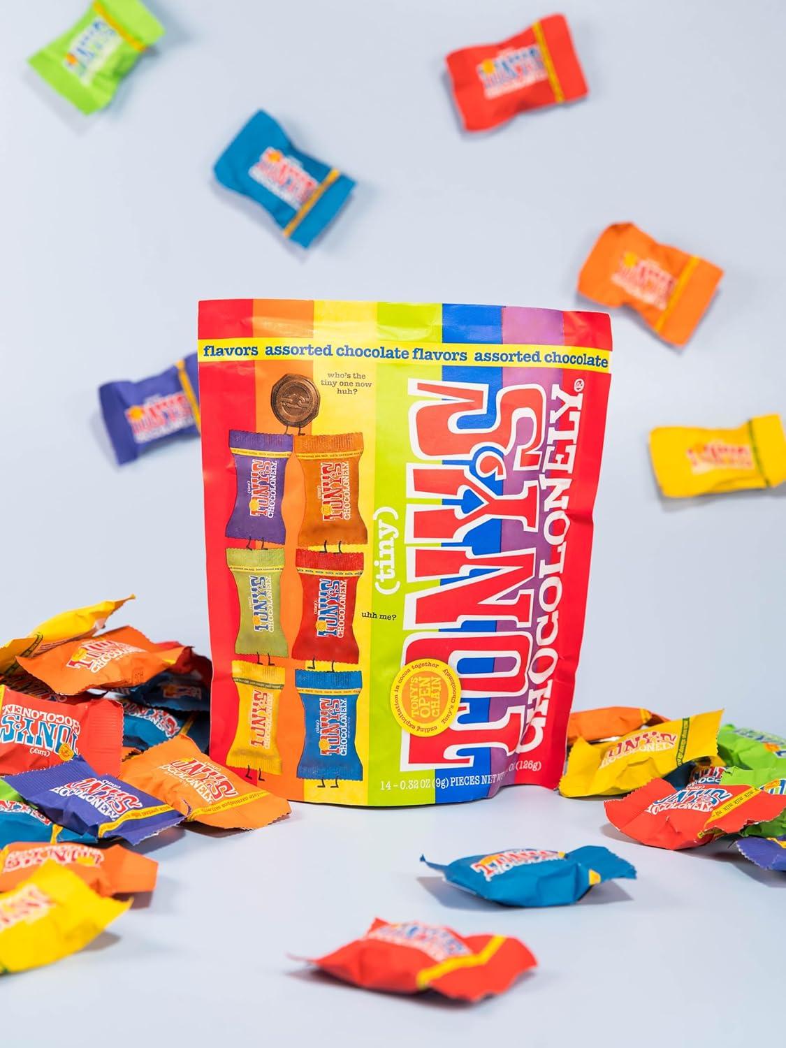 image:imageTonys Chocolonely Assorted Chocolate Candy Pieces Belgian Milk amp Dark Chocolate Caramel Sea Salt Almond Sea Salt Honey Almond Nougat Pretzel Toffee Quality Fairtrade Cocoa 36 Count 1128 OzAssorted Chocolate Flavors