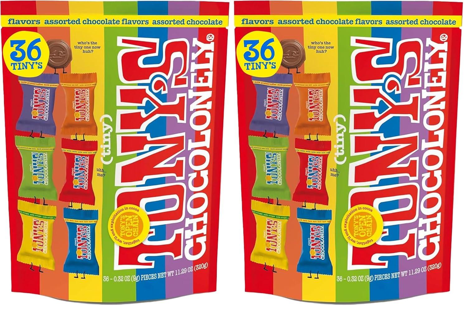 image:imageTonys Chocolonely Assorted Chocolate Candy Pieces Belgian Milk amp Dark Chocolate Caramel Sea Salt Almond Sea Salt Honey Almond Nougat Pretzel Toffee Quality Fairtrade Cocoa 36 Count 1128 OzAssorted Chocolate Flavors