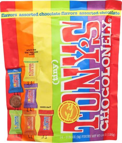 image:imageTonys Chocolonely Assorted Chocolate Candy Pieces Belgian Milk amp Dark Chocolate Caramel Sea Salt Almond Sea Salt Honey Almond Nougat Pretzel Toffee Quality Fairtrade Cocoa 36 Count 1128 OzAssorted Chocolate Flavors