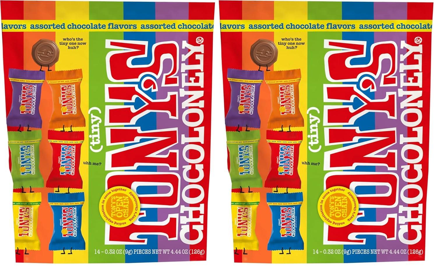 image:imageTonys Chocolonely Assorted Chocolate Candy Pieces Belgian Milk amp Dark Chocolate Caramel Sea Salt Almond Sea Salt Honey Almond Nougat Pretzel Toffee Quality Fairtrade Cocoa 36 Count 1128 OzAssorted Chocolate Flavors