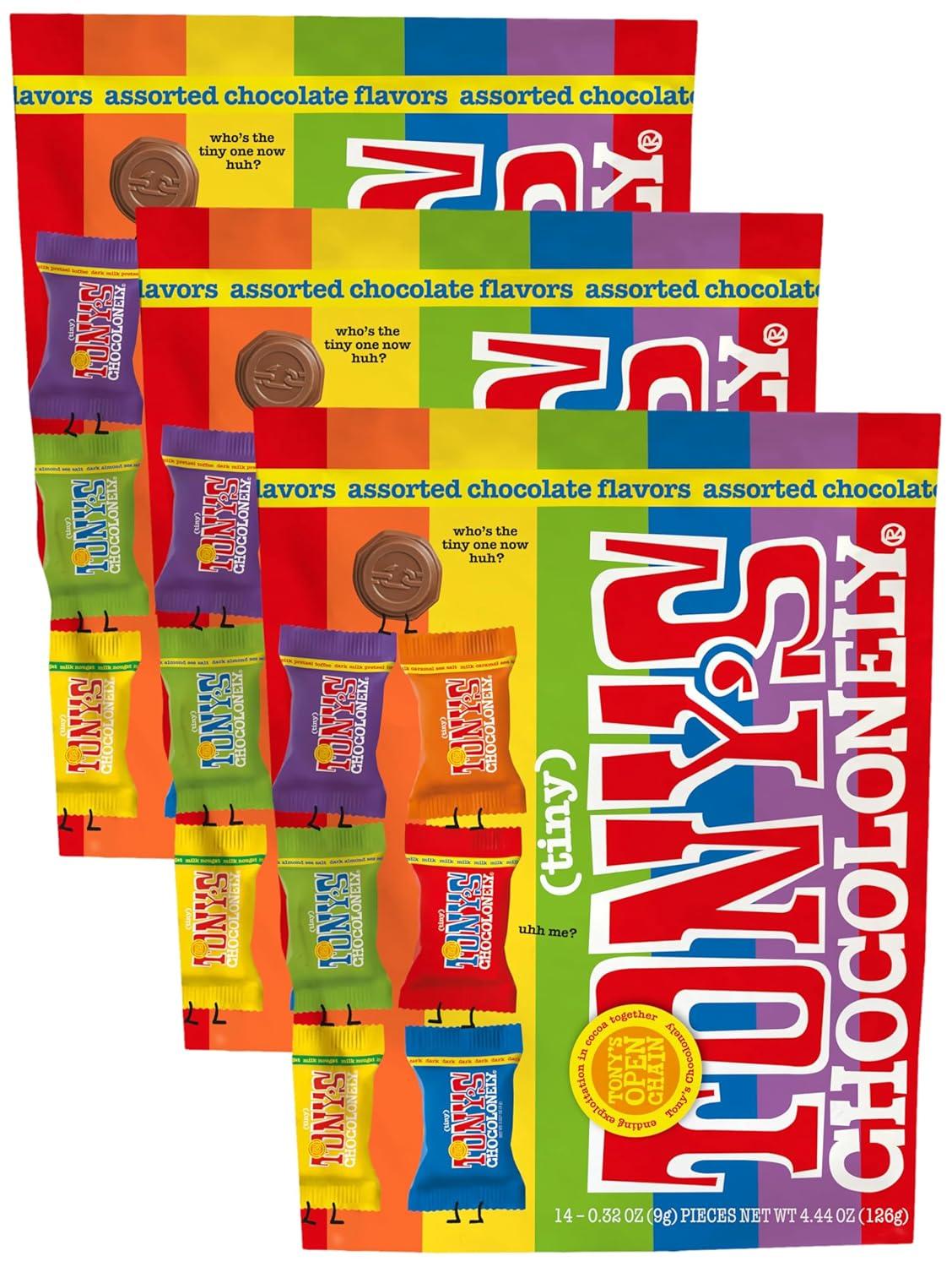 image:imageTonys Chocolonely Assorted Chocolate Candy Pieces Belgian Milk amp Dark Chocolate Caramel Sea Salt Almond Sea Salt Honey Almond Nougat Pretzel Toffee Quality Fairtrade Cocoa 36 Count 1128 OzAssorted Chocolate Flavors