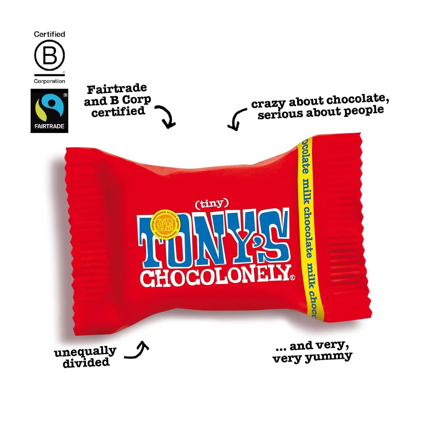 image:imageTonys Chocolonely Assorted Chocolate Candy Pieces Belgian Milk amp Dark Chocolate Caramel Sea Salt Almond Sea Salt Honey Almond Nougat Pretzel Toffee Quality Fairtrade Cocoa 36 Count 1128 OzMilk Chocolate