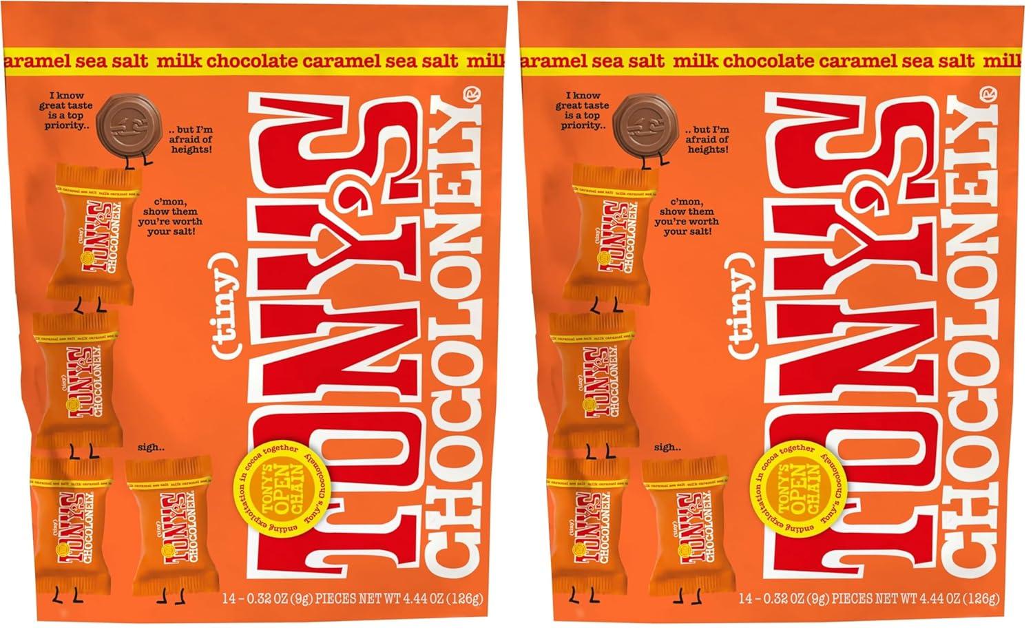 image:imageTonys Chocolonely Assorted Chocolate Candy Pieces Belgian Milk amp Dark Chocolate Caramel Sea Salt Almond Sea Salt Honey Almond Nougat Pretzel Toffee Quality Fairtrade Cocoa 36 Count 1128 OzCaramel Sea Salt