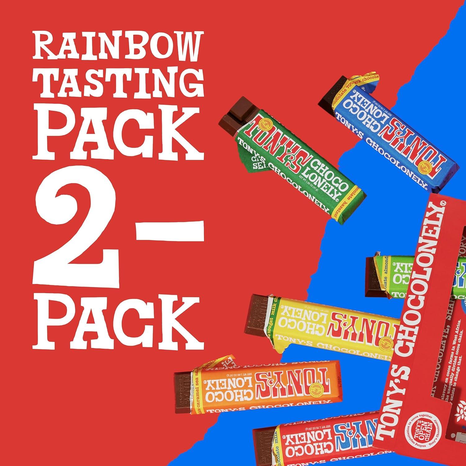 image:imageTonys Chocolonely Belgian Dark Chocolate Candy Bar With Almonds amp Sea Salt Chocolate Bars for Snacks Party Favors Gifts Vegan 51 Cacao Made From Quality Fairtrade Cocoa 20 Bars 166 Oz EachRainbow Milk Chocolate