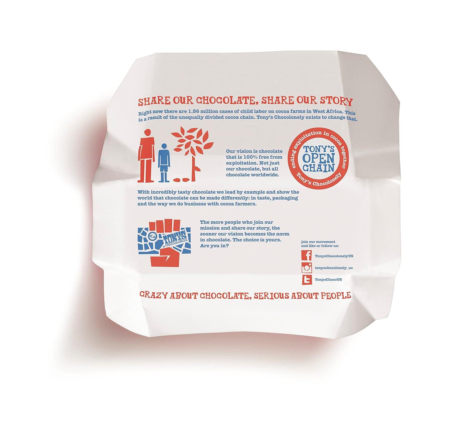 image:imageTonys Chocolonely Belgian Milk Chocolate Hazelnut Candy Bar for Snacks Chocolate Bars for Party Favors Gifts or Gift Basket 32 Cacao Made From Quality Fairtrade Cocoa 4 Bars 635 Oz EachMilk