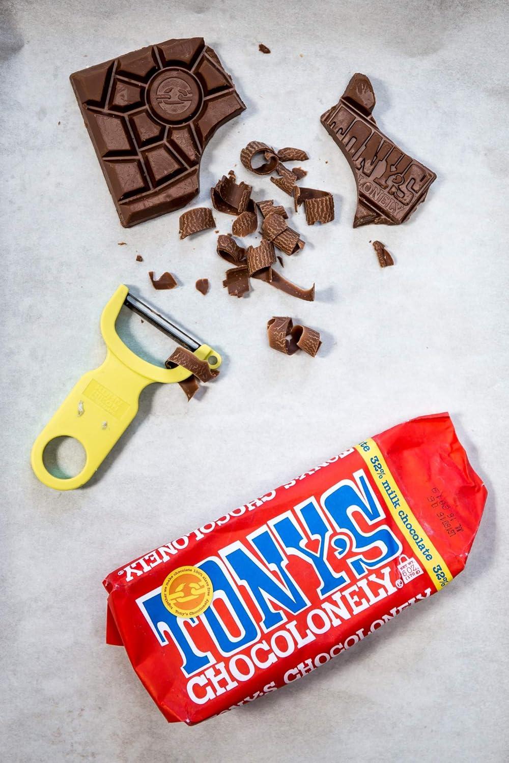 image:imageTonys Chocolonely Belgian Milk Chocolate Hazelnut Candy Bar for Snacks Chocolate Bars for Party Favors Gifts or Gift Basket 32 Cacao Made From Quality Fairtrade Cocoa 4 Bars 635 Oz EachMilk Chocolate