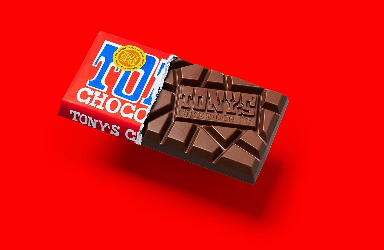 image:imageTonys Chocolonely Belgian Milk Chocolate Hazelnut Candy Bar for Snacks Chocolate Bars for Party Favors Gifts or Gift Basket 32 Cacao Made From Quality Fairtrade Cocoa 4 Bars 635 Oz EachMilk
