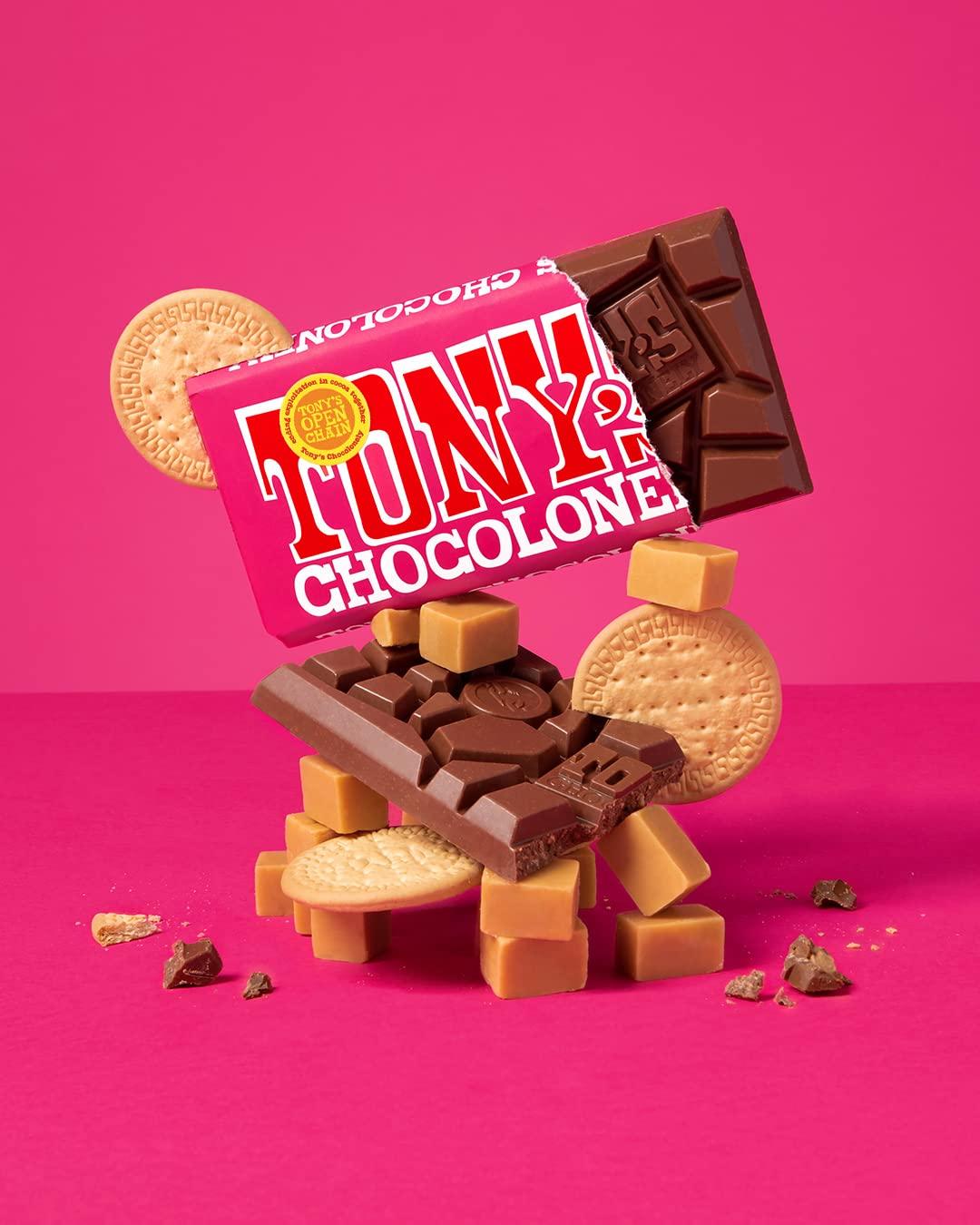 image:imageTonys Chocolonely Belgian Milk Chocolate Hazelnut Candy Bar for Snacks Chocolate Bars for Party Favors Gifts or Gift Basket 32 Cacao Made From Quality Fairtrade Cocoa 4 Bars 635 Oz EachCaramel Cookie