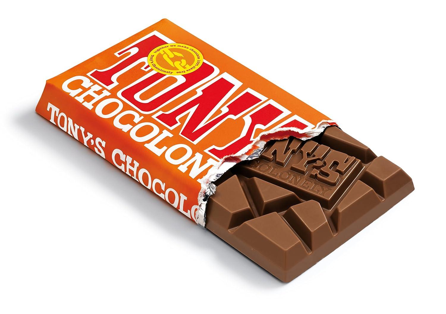 image:imageTonys Chocolonely Belgian Milk Chocolate Hazelnut Candy Bar for Snacks Chocolate Bars for Party Favors Gifts or Gift Basket 32 Cacao Made From Quality Fairtrade Cocoa 4 Bars 635 Oz EachCaramel Sea Salt