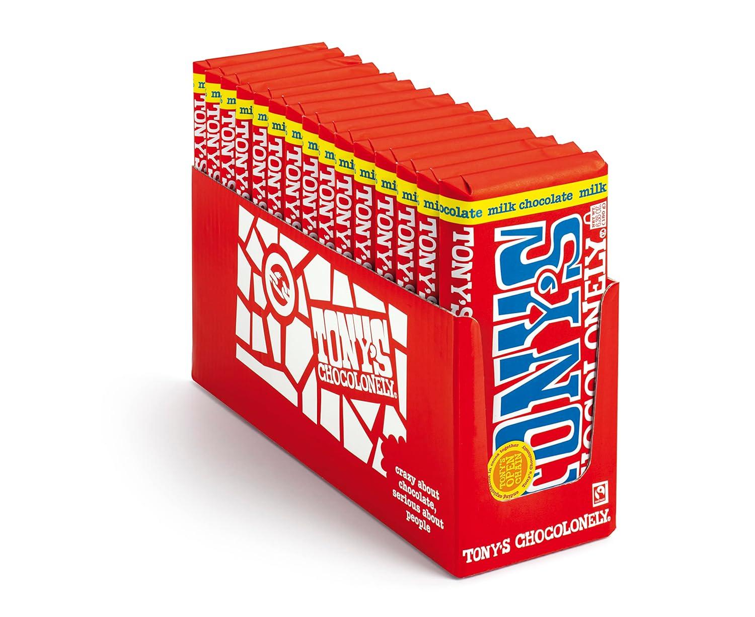 image:imageTonys Chocolonely Belgian Milk Chocolate Hazelnut Candy Bar for Snacks Chocolate Bars for Party Favors Gifts or Gift Basket 32 Cacao Made From Quality Fairtrade Cocoa 4 Bars 635 Oz EachMilk