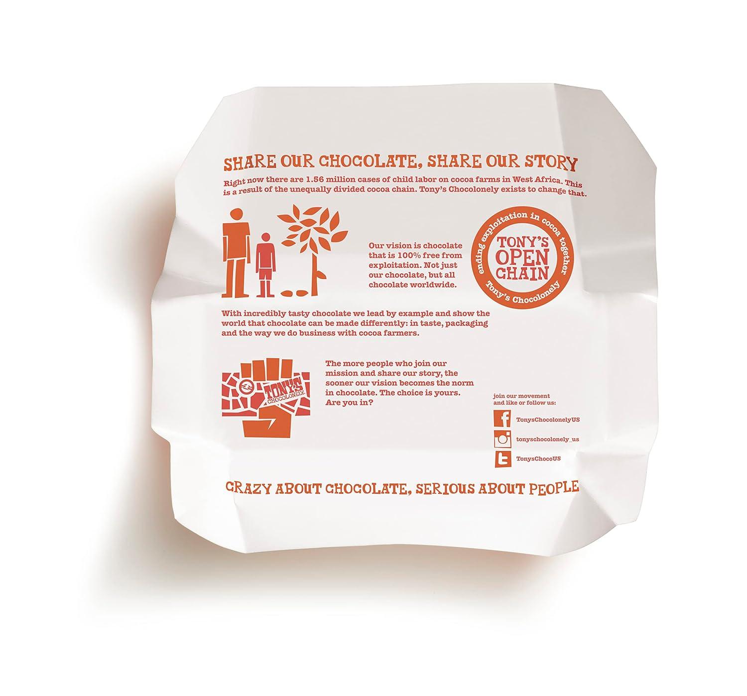 image:imageTonys Chocolonely Belgian Milk Chocolate Hazelnut Candy Bar for Snacks Chocolate Bars for Party Favors Gifts or Gift Basket 32 Cacao Made From Quality Fairtrade Cocoa 4 Bars 635 Oz EachCaramel Sea Salt