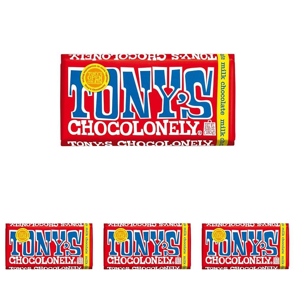image:imageTonys Chocolonely Belgian Milk Chocolate Hazelnut Candy Bar for Snacks Chocolate Bars for Party Favors Gifts or Gift Basket 32 Cacao Made From Quality Fairtrade Cocoa 4 Bars 635 Oz EachMilk
