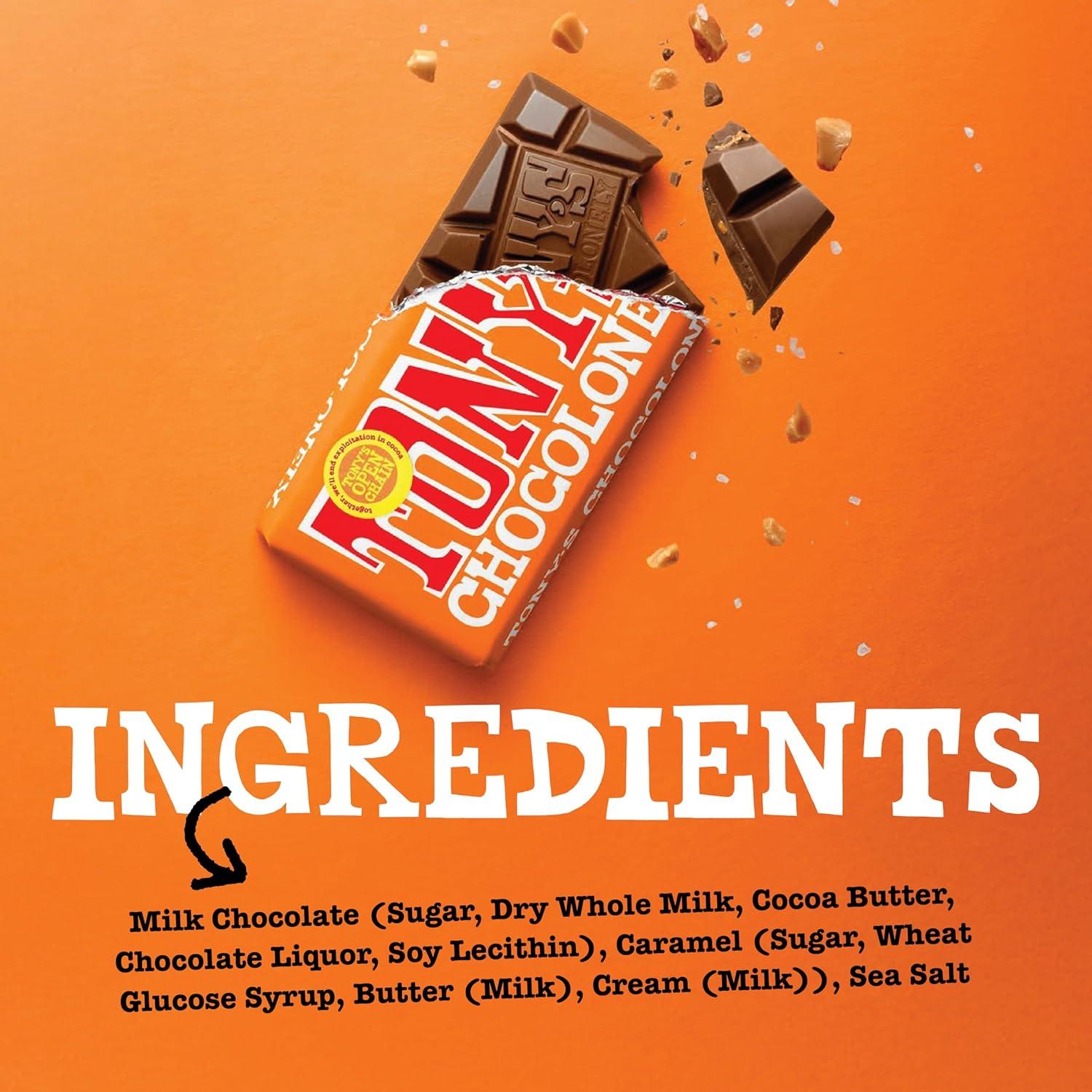 image:imageTonys Chocolonely Belgian Milk Chocolate Hazelnut Candy Bar for Snacks Chocolate Bars for Party Favors Gifts or Gift Basket 32 Cacao Made From Quality Fairtrade Cocoa 4 Bars 635 Oz EachCaramel Sea Salt