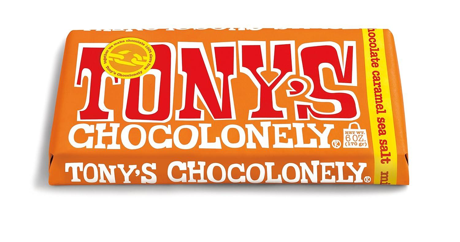 image:imageTonys Chocolonely Belgian Milk Chocolate Hazelnut Candy Bar for Snacks Chocolate Bars for Party Favors Gifts or Gift Basket 32 Cacao Made From Quality Fairtrade Cocoa 4 Bars 635 Oz EachCaramel Sea Salt