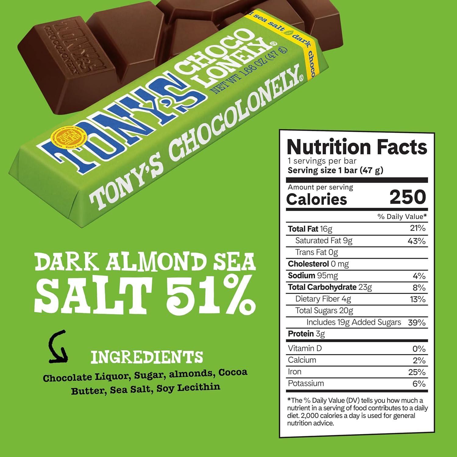 image:imageTonys Chocolonely Rainbow Chocolate Candy Bar Variety Pack Belgian Dark amp Milk Chocolate With Sea Salt Caramel Almond Hazelnut amp Nougat Made From Quality Fairtrade Cocoa 6 Bars 1016 Oz