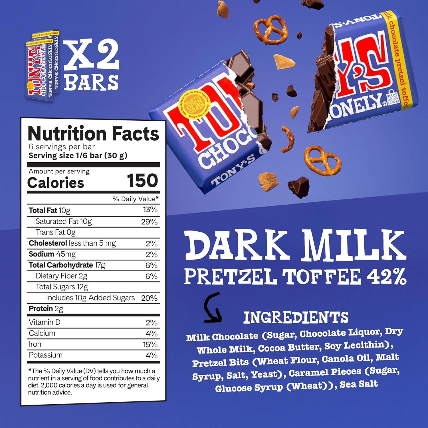 image:imageTonys Chocolonely Super Duper Milk Chocolate Candy Bar Bundle Milk amp White Chocolate With Sea Salt Caramel Pretzel Toffee Almond Hazelnut Made From Quality Fairtrade Cocoa 6 Bars 635 Oz EachTop 3 Milk Bundle