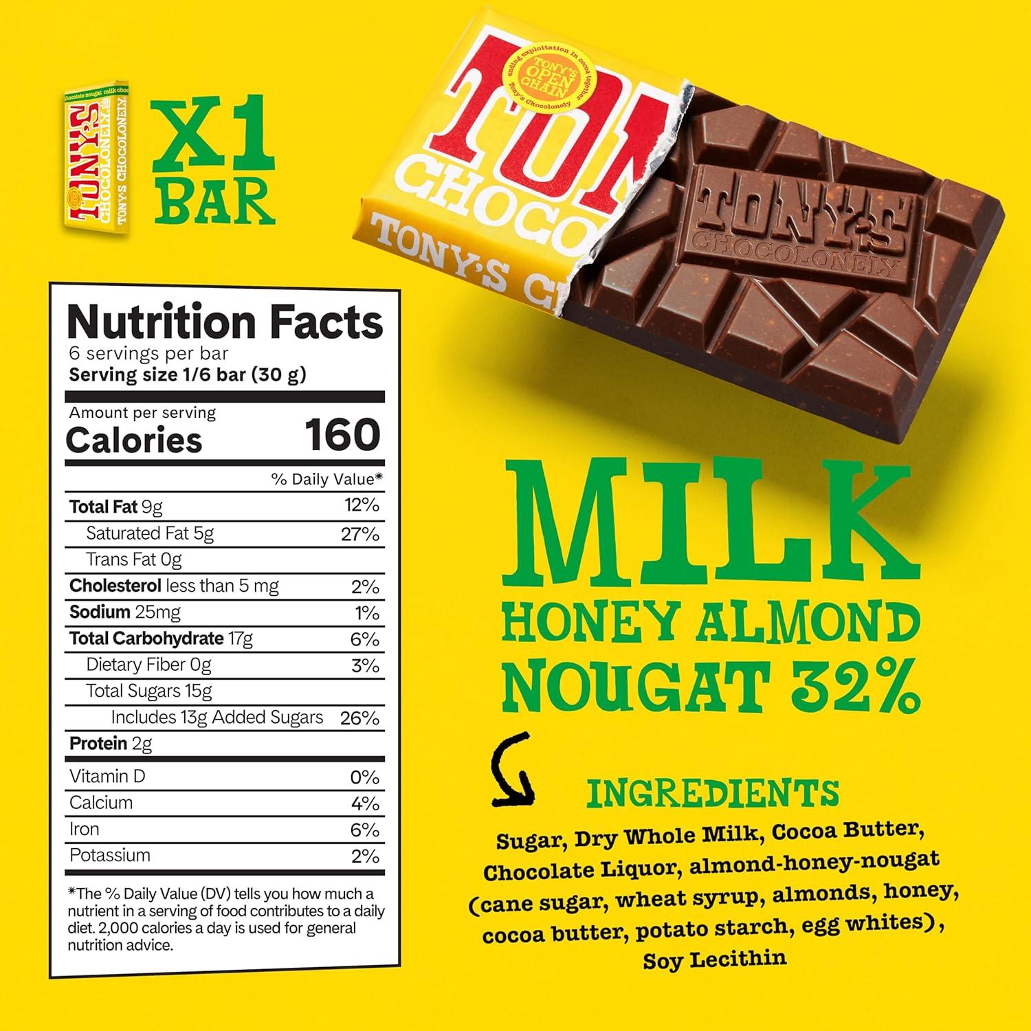 image:imageTonys Chocolonely Super Duper Milk Chocolate Candy Bar Bundle Milk amp White Chocolate With Sea Salt Caramel Pretzel Toffee Almond Hazelnut Made From Quality Fairtrade Cocoa 6 Bars 635 Oz EachSuper Duper Milk Bundle