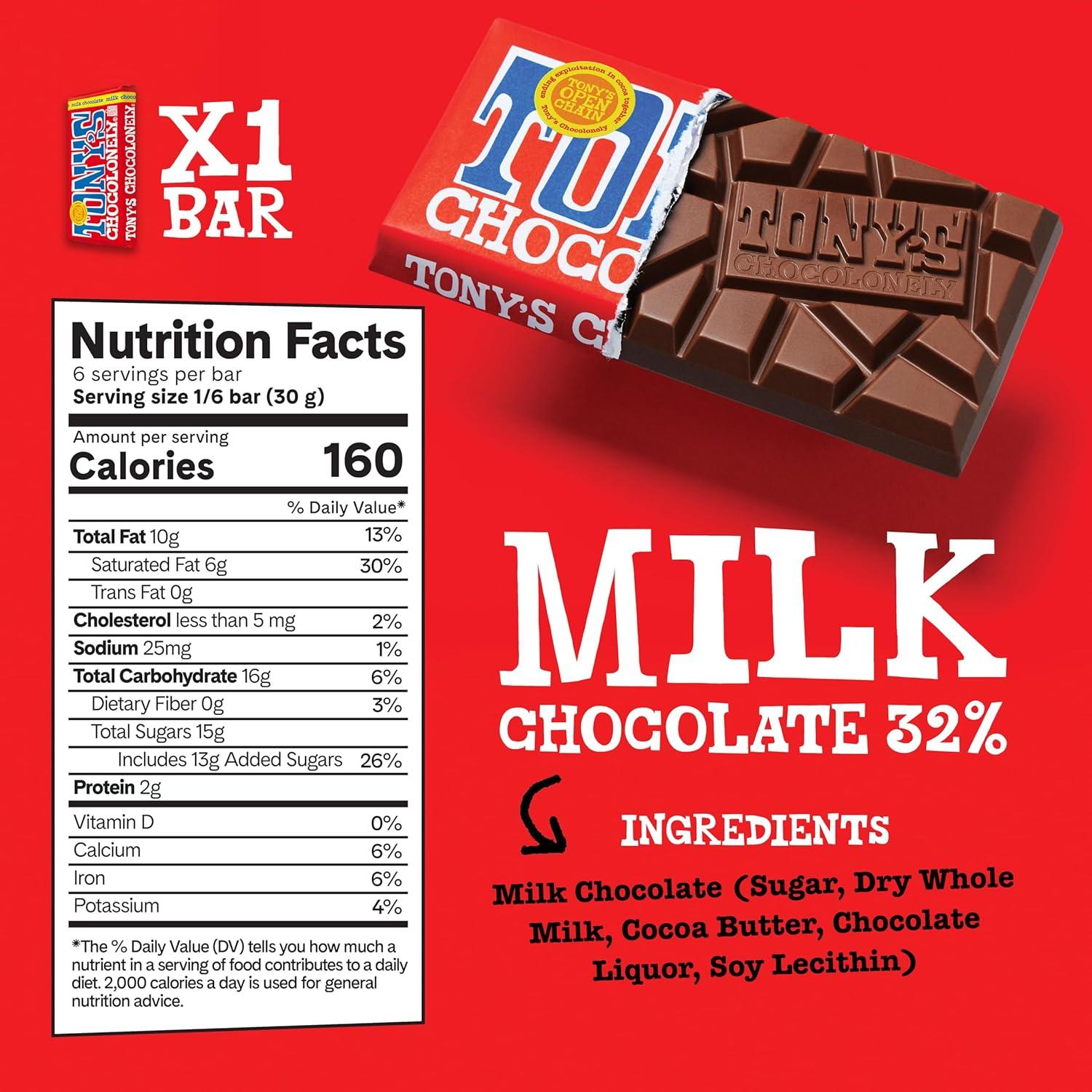 image:imageTonys Chocolonely Super Duper Milk Chocolate Candy Bar Bundle Milk amp White Chocolate With Sea Salt Caramel Pretzel Toffee Almond Hazelnut Made From Quality Fairtrade Cocoa 6 Bars 635 Oz EachSuper Duper Milk Bundle