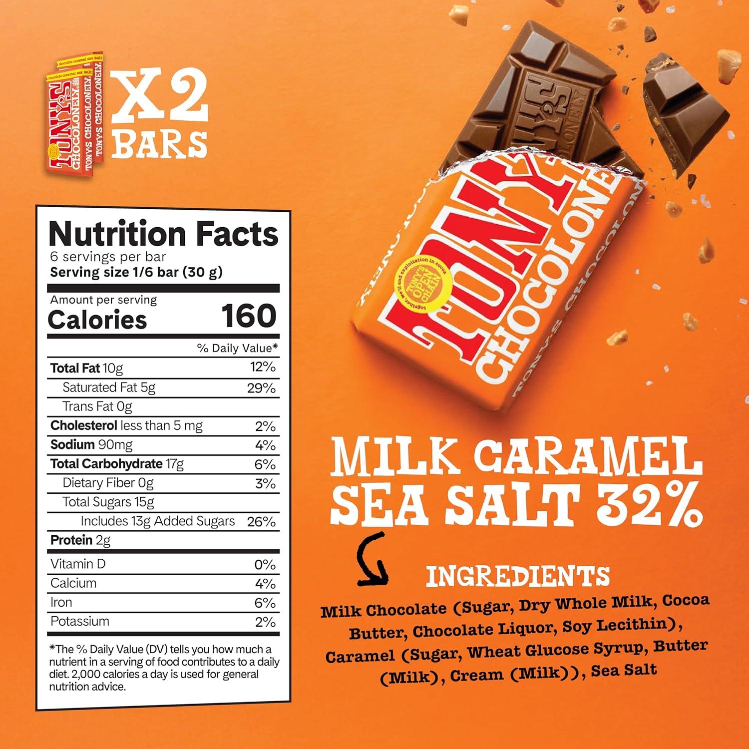 image:imageTonys Chocolonely Super Duper Milk Chocolate Candy Bar Bundle Milk amp White Chocolate With Sea Salt Caramel Pretzel Toffee Almond Hazelnut Made From Quality Fairtrade Cocoa 6 Bars 635 Oz EachTop 3 Milk Bundle