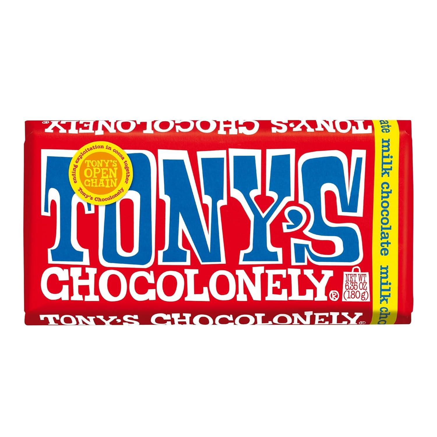 image:imageTonys Chocolonely Super Duper Milk Chocolate Candy Bar Bundle Milk amp White Chocolate With Sea Salt Caramel Pretzel Toffee Almond Hazelnut Made From Quality Fairtrade Cocoa 6 Bars 635 Oz EachMilk