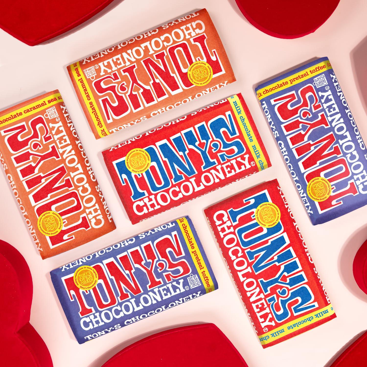 image:imageTonys Chocolonely Super Duper Milk Chocolate Candy Bar Bundle Milk amp White Chocolate With Sea Salt Caramel Pretzel Toffee Almond Hazelnut Made From Quality Fairtrade Cocoa 6 Bars 635 Oz EachTop 3 Milk Bundle