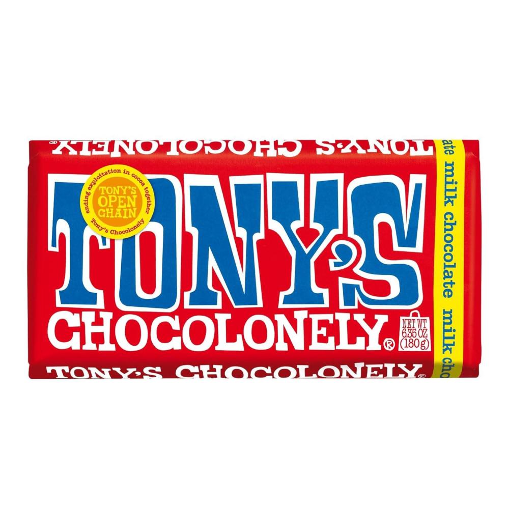 image:imageTonys Chocolonely Belgian Milk Chocolate Hazelnut Candy Bar for Snacks Chocolate Bars for Party Favors Gifts or Gift Basket 32 Cacao Made From Quality Fairtrade Cocoa 4 Bars 635 Oz EachMilk