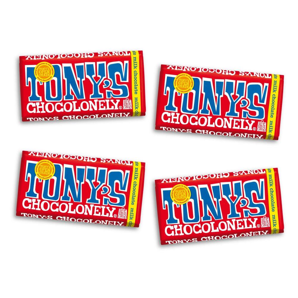 image:imageTonys Chocolonely Super Duper Milk Chocolate Candy Bar Bundle Milk amp White Chocolate With Sea Salt Caramel Pretzel Toffee Almond Hazelnut Made From Quality Fairtrade Cocoa 6 Bars 635 Oz EachMilk