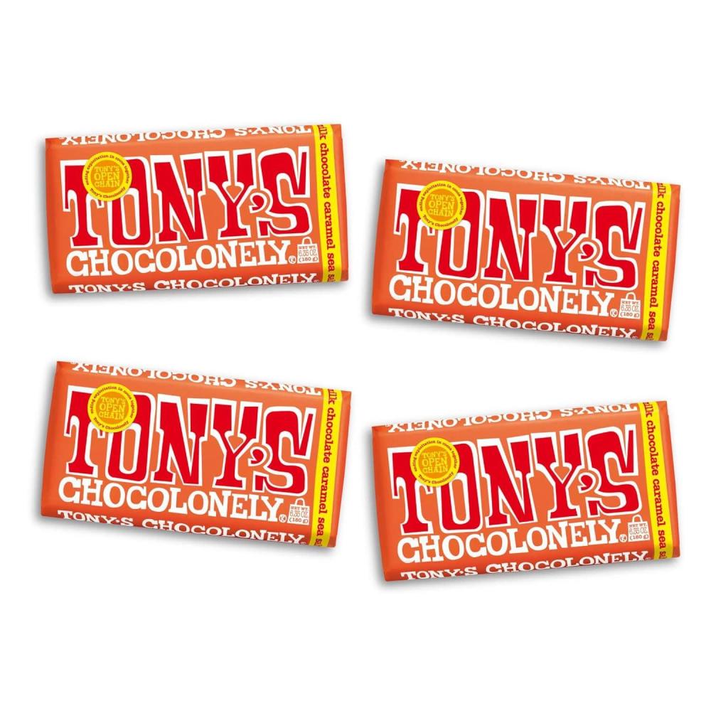 image:imageTonys Chocolonely Super Duper Milk Chocolate Candy Bar Bundle Milk amp White Chocolate With Sea Salt Caramel Pretzel Toffee Almond Hazelnut Made From Quality Fairtrade Cocoa 6 Bars 635 Oz EachMilk Caramel Sea Salt