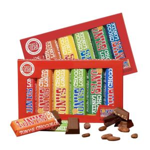 Tony’s Chocolonely Belgian Dark Chocolate Candy Bar With Almonds & Sea Salt, Chocolate Bars for Snacks, Party Favors, Gifts, Vegan, 51% Cacao, Made From Quality Fairtrade Cocoa, 20 Bars, 1.66 Oz Each(Rainbow (Milk Chocolate))