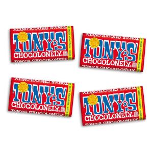 Tony’s Chocolonely Super Duper Milk Chocolate Candy Bar Bundle, Milk & White Chocolate With Sea Salt, Caramel, Pretzel Toffee, Almond, Hazelnut, Made From Quality Fairtrade Cocoa, 6 Bars, 6.35 Oz Each(Milk)