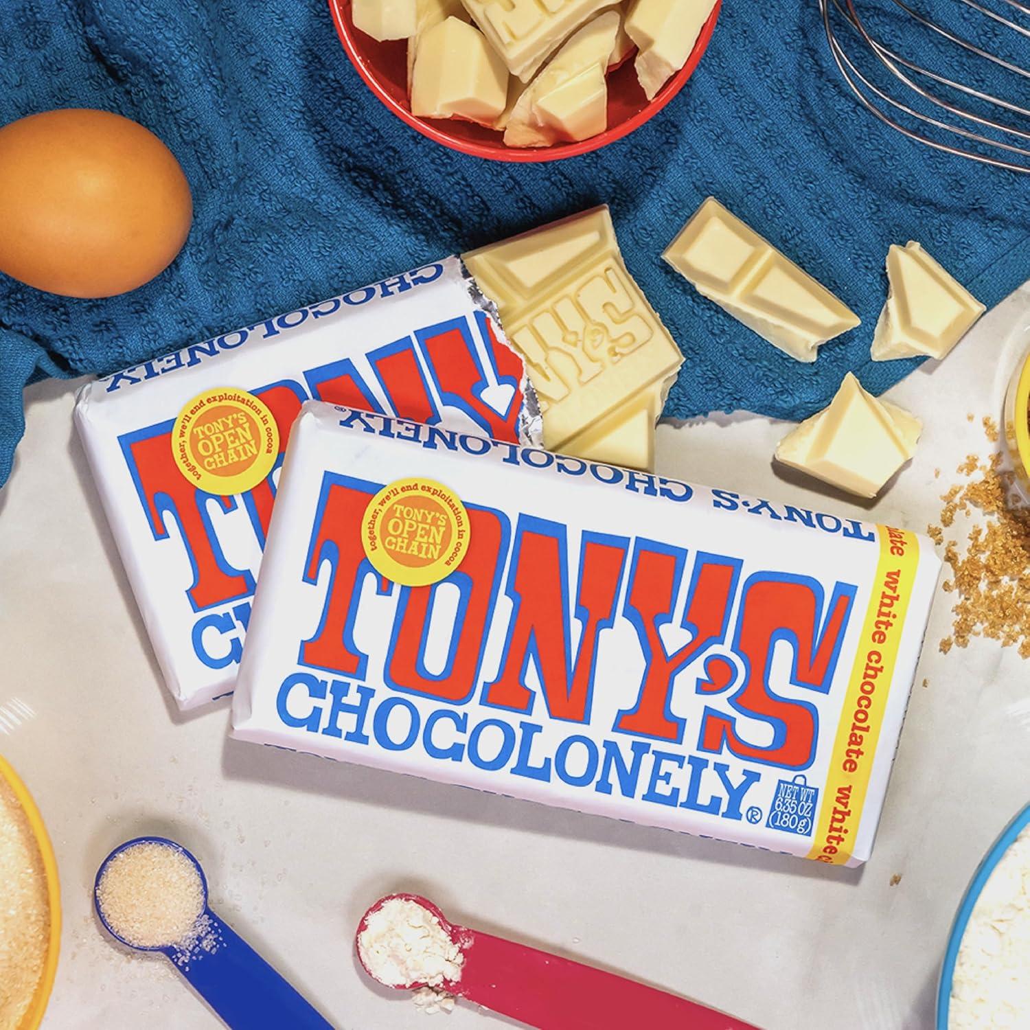 image:imageTonys Chocolonely Belgian White Chocolate Candy Bar Pure Chocolate Bars for Snacks Party Favors Gifts Baking or Gift Basket Made From Quality Fairtrade Cocoa 4 Bars 635 Oz Each