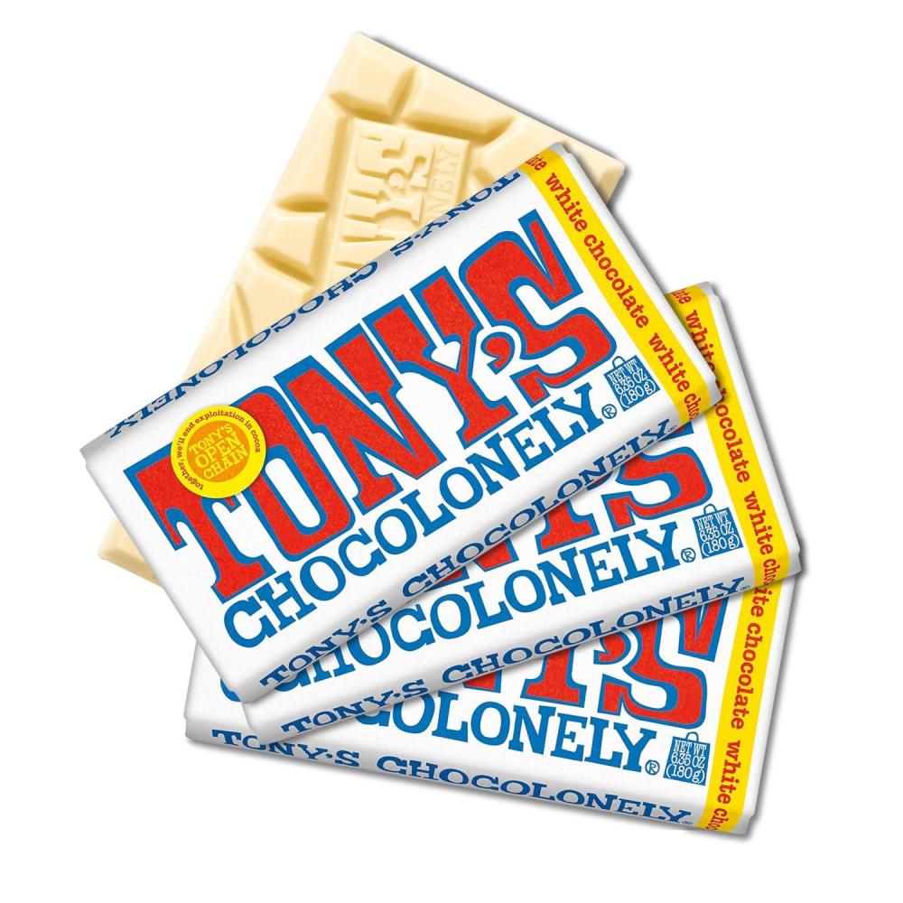 image:imageTonys Chocolonely Belgian White Chocolate Candy Bar Pure Chocolate Bars for Snacks Party Favors Gifts Baking or Gift Basket Made From Quality Fairtrade Cocoa 4 Bars 635 Oz Each